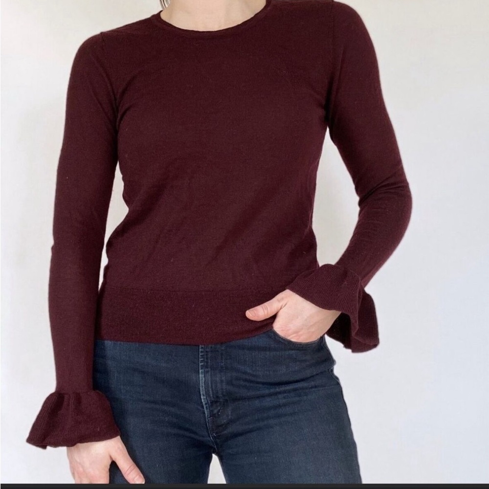 Nanette Lepore Burgundy Crew Neck Sweater